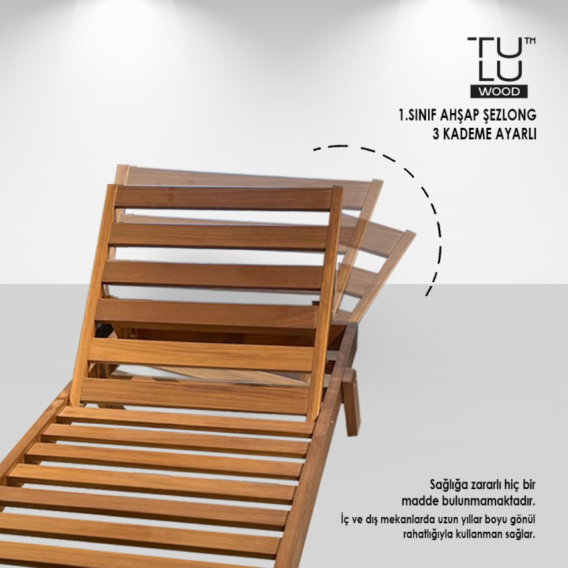 ŞEZLONG % 100 AHŞAP 70X200CM IREKO