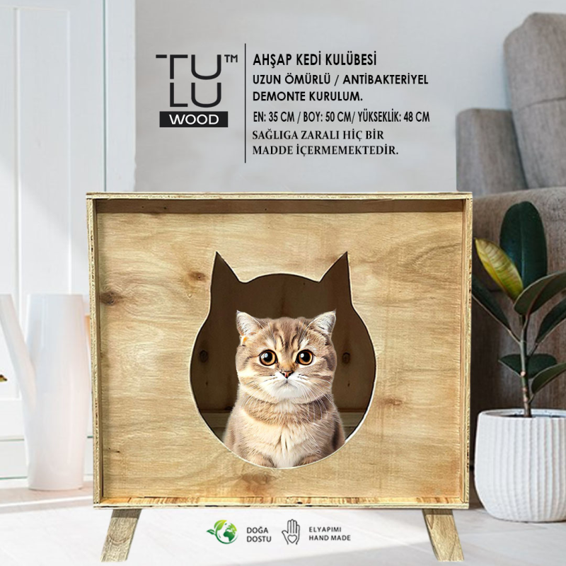 AHŞAP KEDİ KULÜBESİ