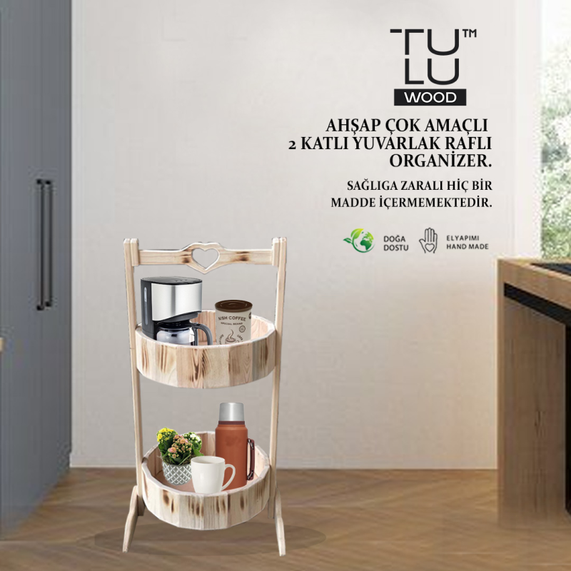 2 KATLI AHŞAP ÇOK AMAÇLI ORGANİZER