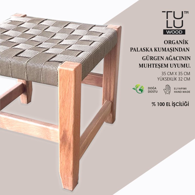 AHŞAP ORGANIK PALASKA ORME TABURE